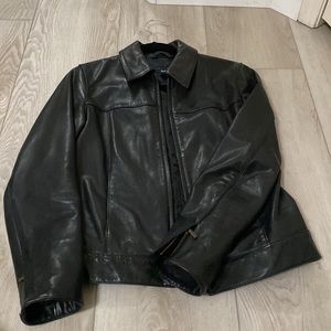 Vintage Gap leather collared jacket